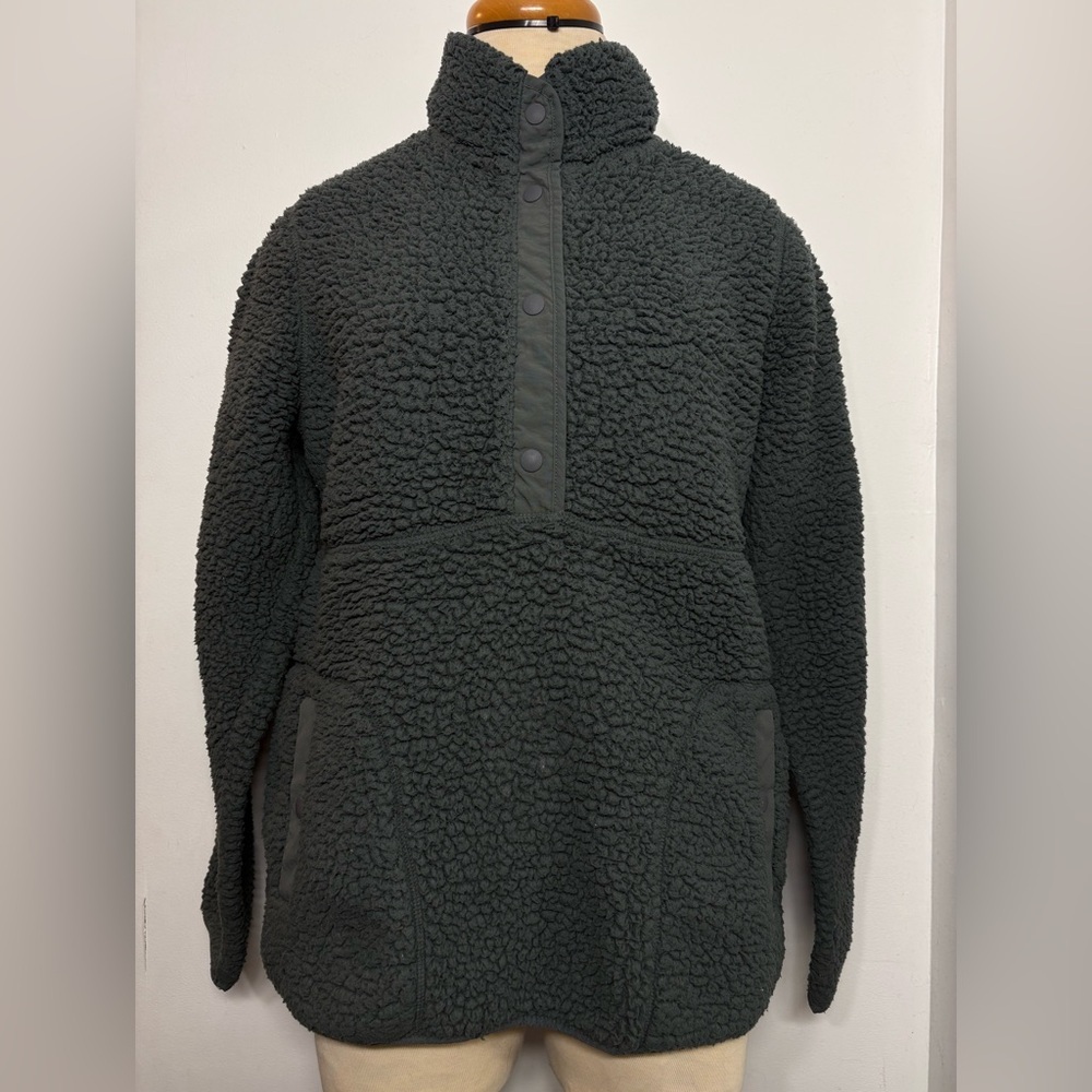 Polar Sherpa Dark Green 32° Heat Women Medium | Cozy Fleece Pullover Warm Soft - Picture 3 of 11